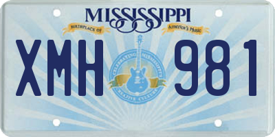 MS license plate XMH981
