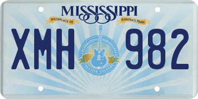 MS license plate XMH982