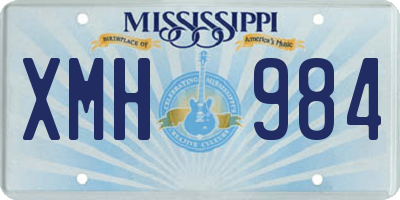MS license plate XMH984