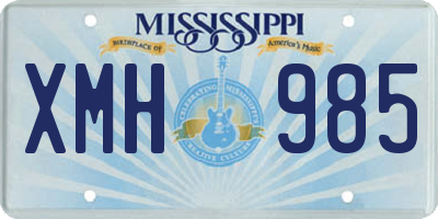 MS license plate XMH985