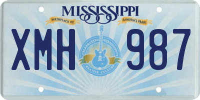 MS license plate XMH987