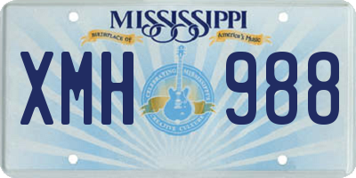 MS license plate XMH988