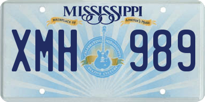 MS license plate XMH989