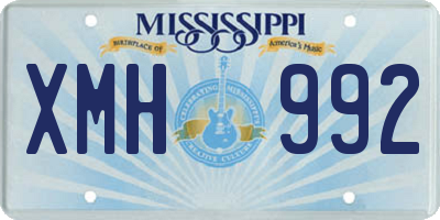 MS license plate XMH992