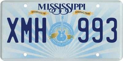 MS license plate XMH993