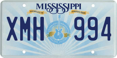MS license plate XMH994