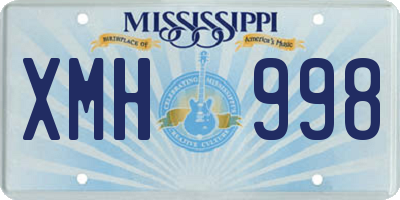 MS license plate XMH998