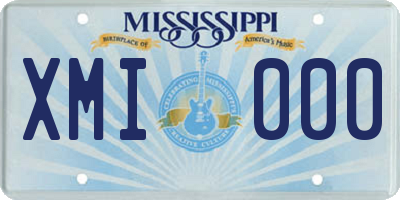 MS license plate XMI000