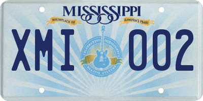 MS license plate XMI002