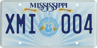 MS license plate XMI004