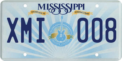 MS license plate XMI008