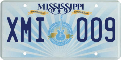MS license plate XMI009