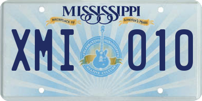 MS license plate XMI010