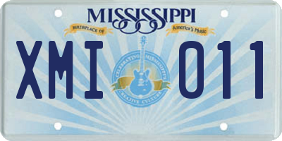 MS license plate XMI011