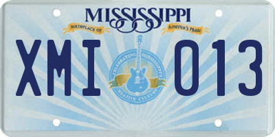 MS license plate XMI013