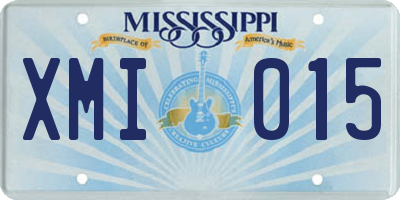 MS license plate XMI015