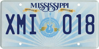 MS license plate XMI018