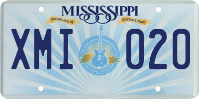 MS license plate XMI020