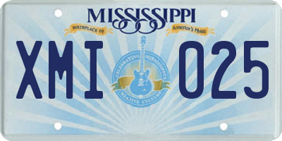 MS license plate XMI025
