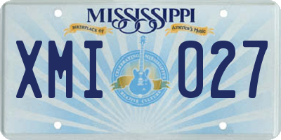 MS license plate XMI027