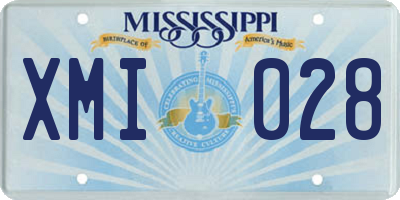 MS license plate XMI028