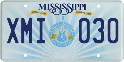 MS license plate XMI030