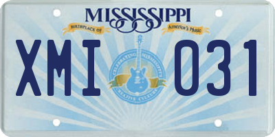 MS license plate XMI031