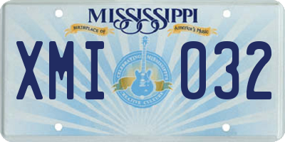 MS license plate XMI032