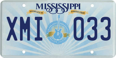 MS license plate XMI033