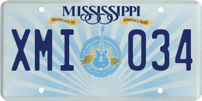 MS license plate XMI034