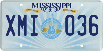 MS license plate XMI036