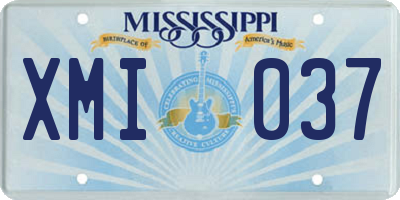 MS license plate XMI037