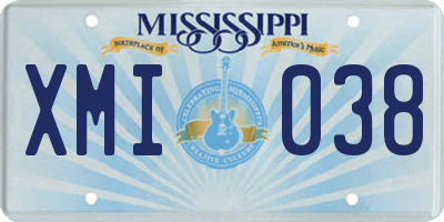 MS license plate XMI038