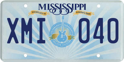 MS license plate XMI040