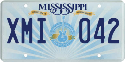 MS license plate XMI042