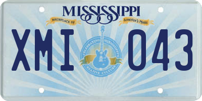 MS license plate XMI043