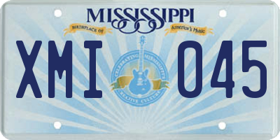 MS license plate XMI045