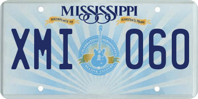 MS license plate XMI060
