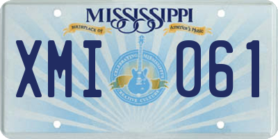 MS license plate XMI061