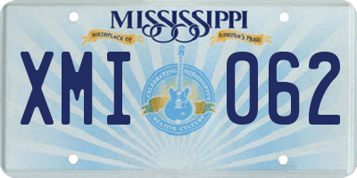 MS license plate XMI062