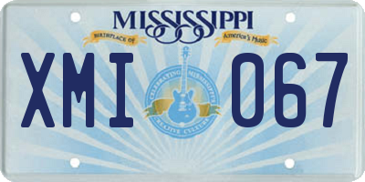 MS license plate XMI067