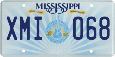 MS license plate XMI068