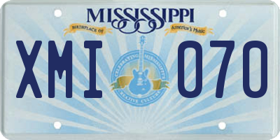 MS license plate XMI070