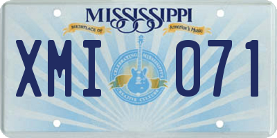 MS license plate XMI071