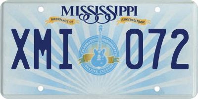 MS license plate XMI072