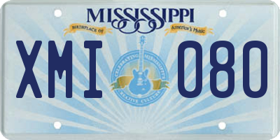 MS license plate XMI080