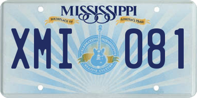 MS license plate XMI081