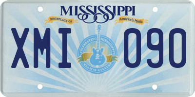 MS license plate XMI090