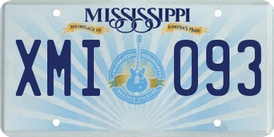 MS license plate XMI093