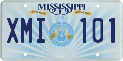 MS license plate XMI101